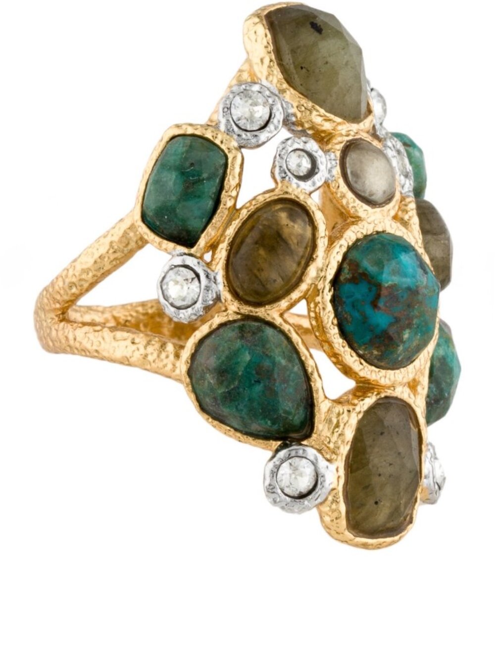 Alexis Bittar Statement Cocktail Ring Multi-Stone Crystal